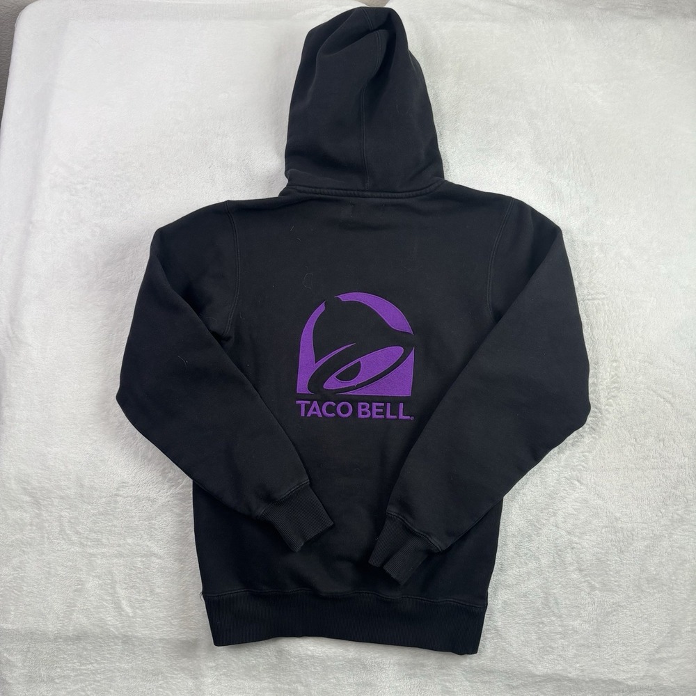 Taco Bell Black Pullover Long Sleeve Fleece Heavy Hoodie Men's XS